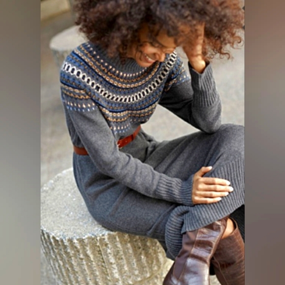 SIMONS | Fair Isle Jacquard Dress - Picture 1 of 3